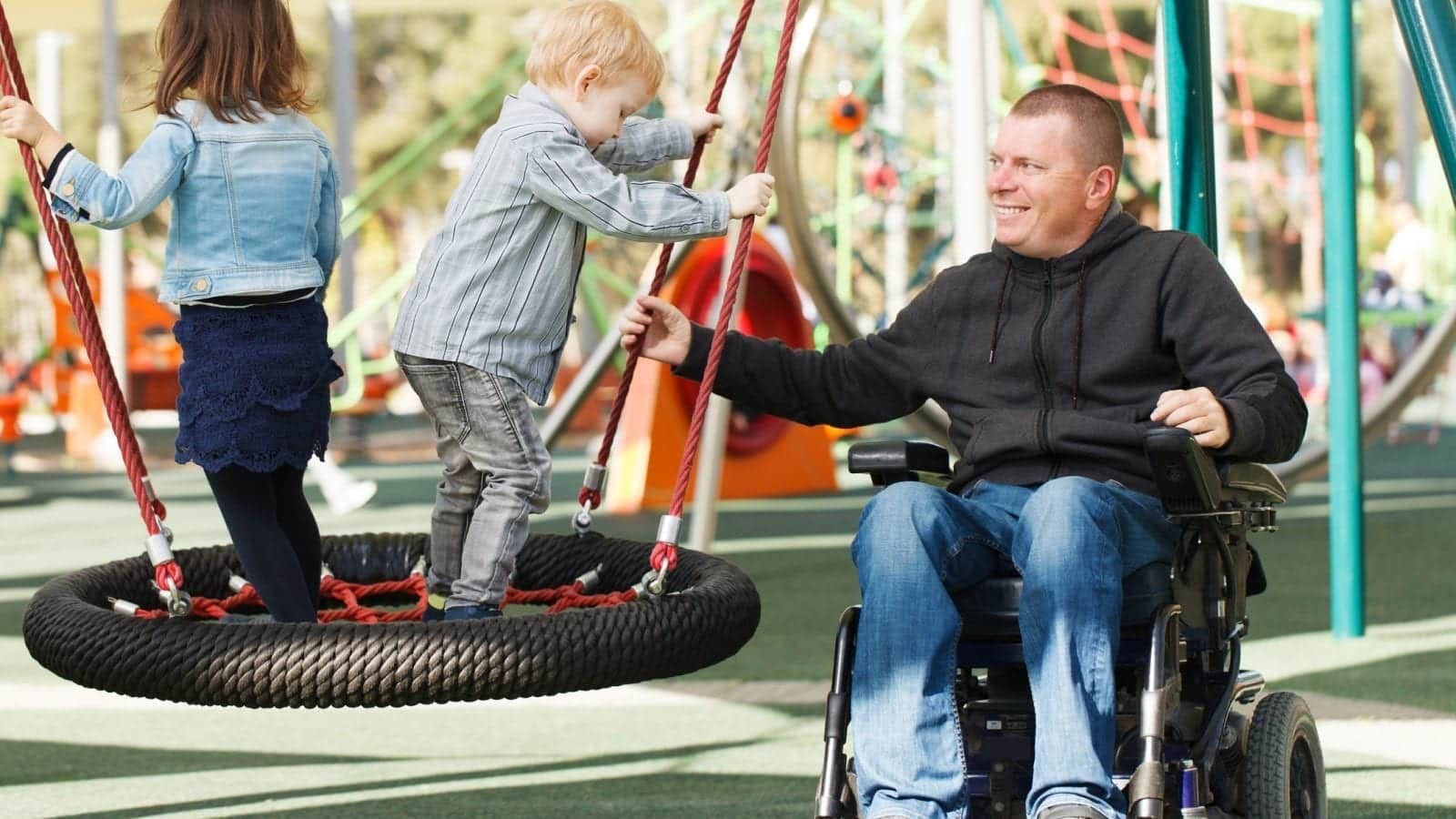 Disabled Father Stock Photo