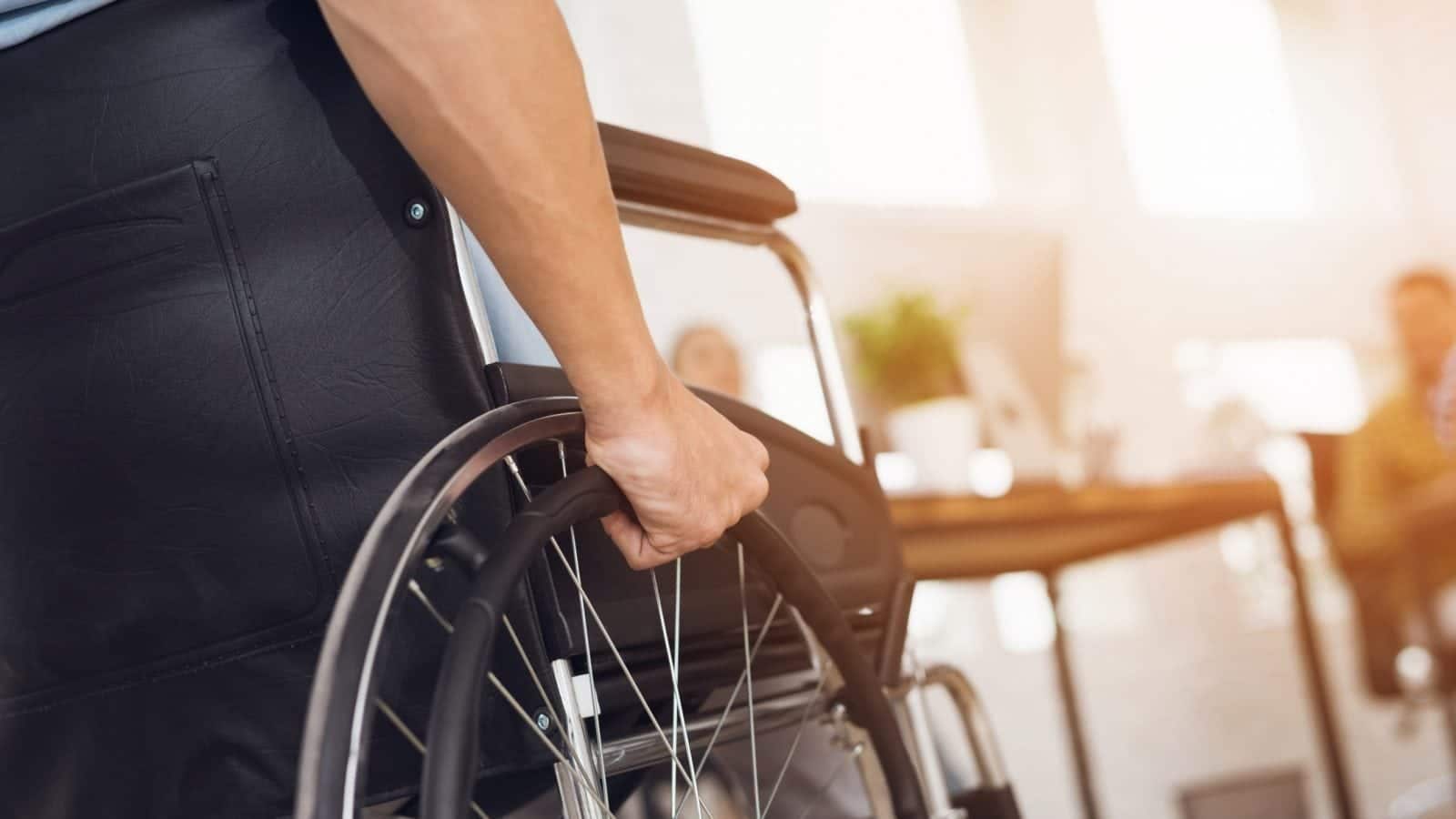 Disabled Man Wheelchair Stock Photo