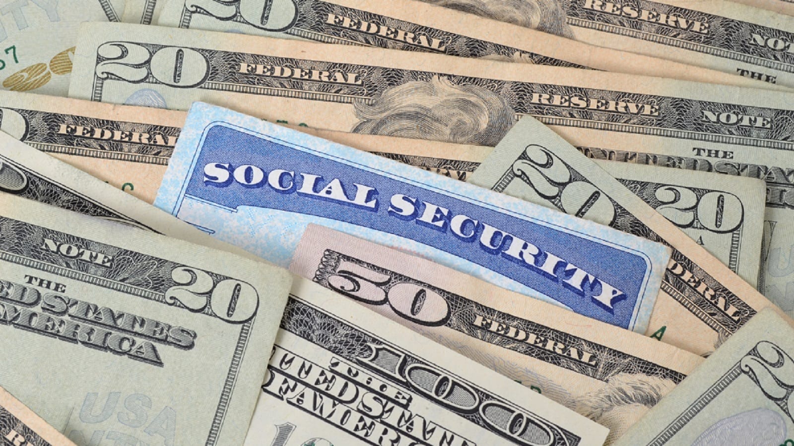 Social Security Card With Money Stock Photo