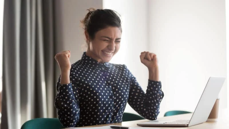woman celebrating her disability claim approval